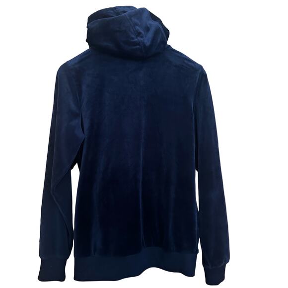 UNISEX Retro FILA Velour Track Men SZ S TOP CONDITION Hooded Navy Maureen Jacket - Picture 5 of 16